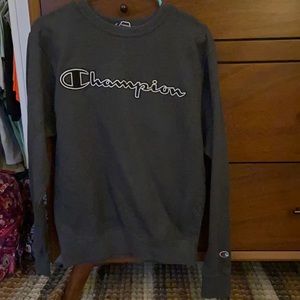 Small Dark Grey Champion Crew Neck